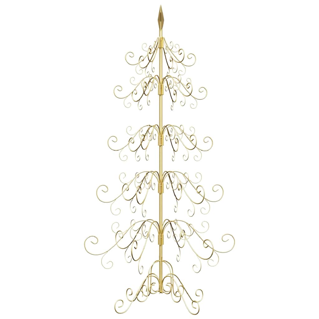 Árbol de Navidad de metal con soporte Dorado 150 cm