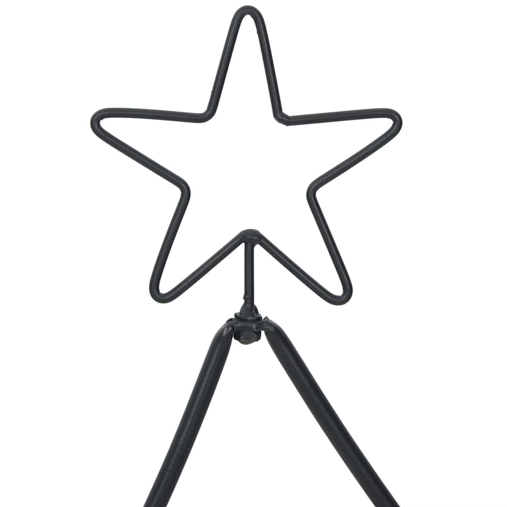Árbol de Navidad de metal con soporte Negro 125 cm Acero