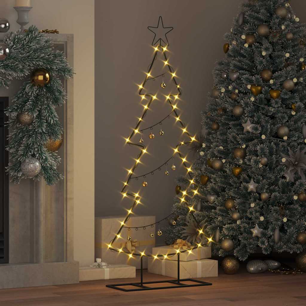 Árbol de Navidad de metal con soporte Negro 125 cm Acero