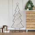 Árbol de Navidad de metal con soporte Negro 125 cm Acero