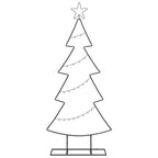 Árbol de Navidad de metal con soporte Negro 125 cm Acero