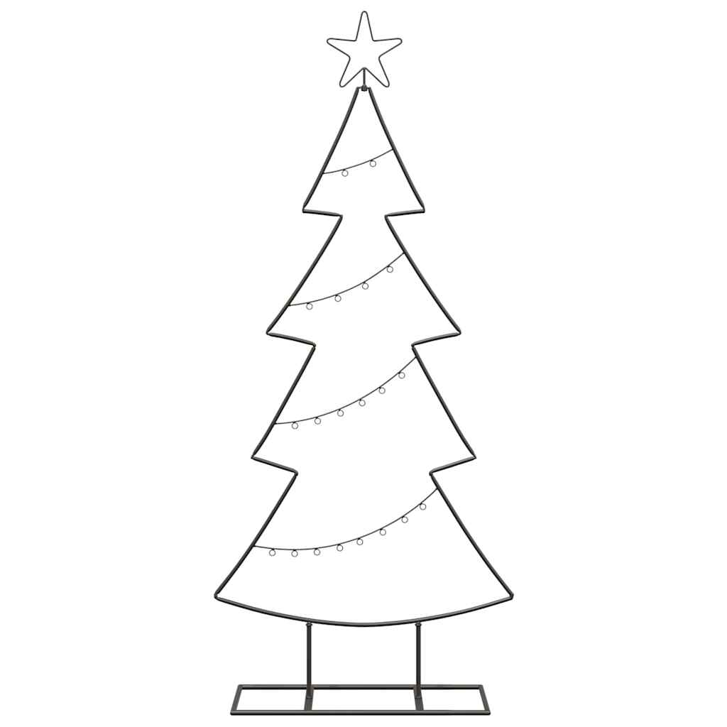 Árbol de Navidad de metal con soporte Negro 125 cm Acero