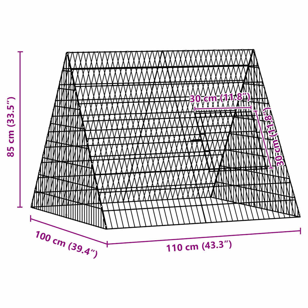 Jaula para pollos Plateado 110 x 100 x 85 cm Acero Galvanizado