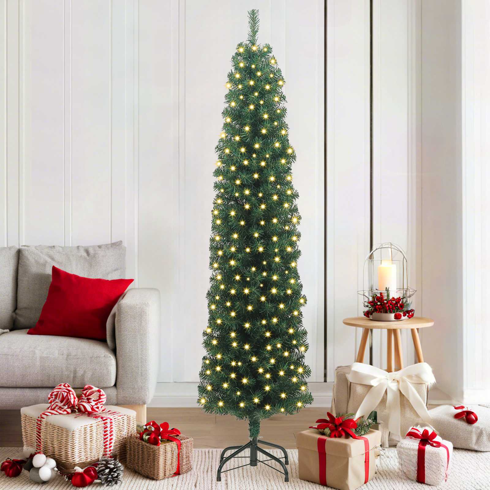 Árbol de Navidad artificial Verde 180 cm PVC, Acero y Plástico