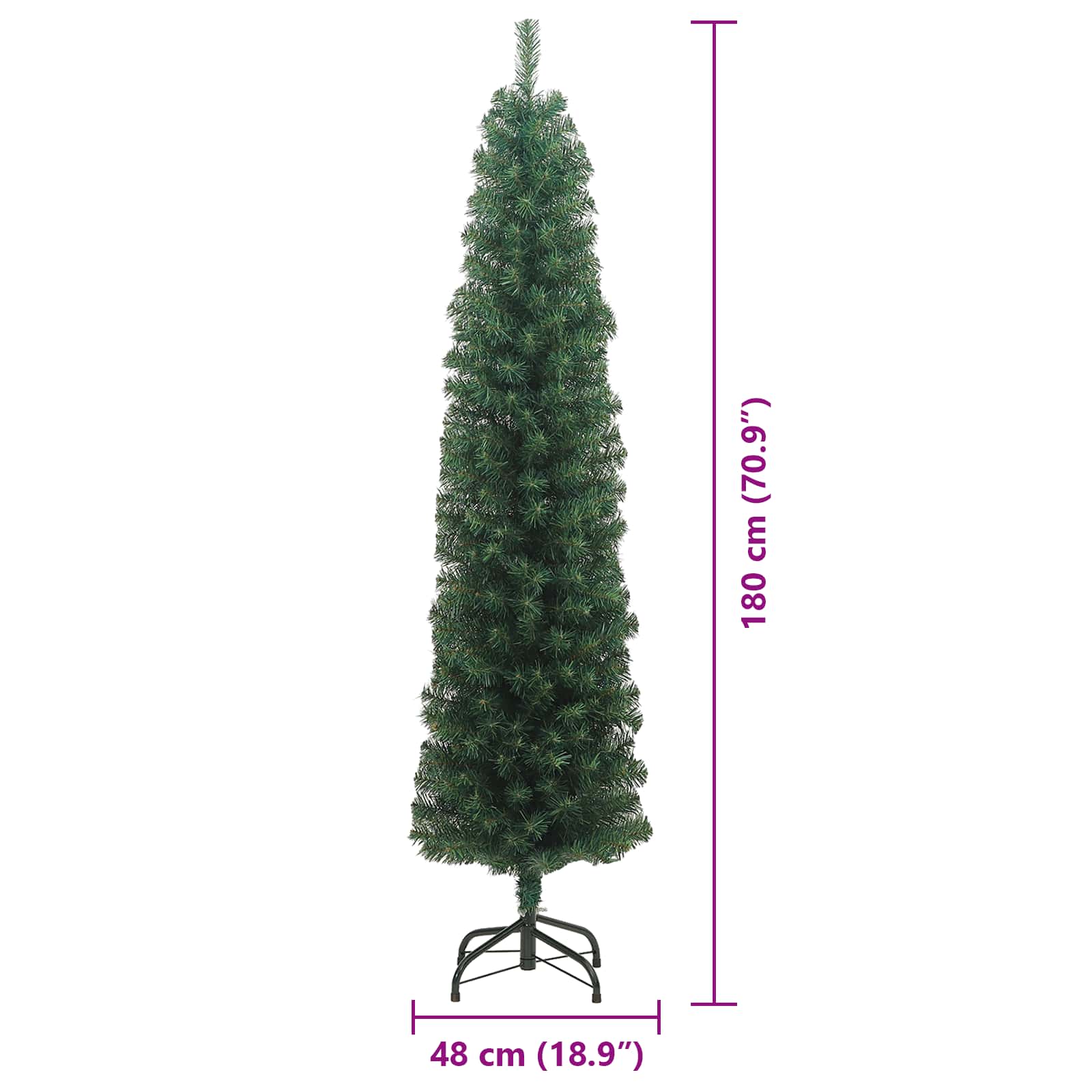 Árbol de Navidad artificial Verde 180 cm PVC, Acero y Plástico