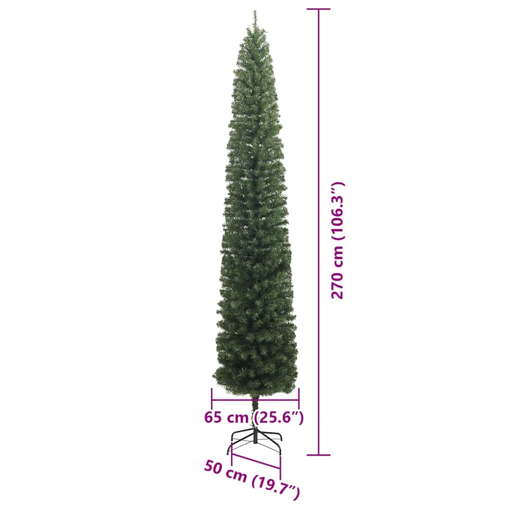 Árbol de Navidad artificial Verde 270 cm PVC, Acero y Plástico
