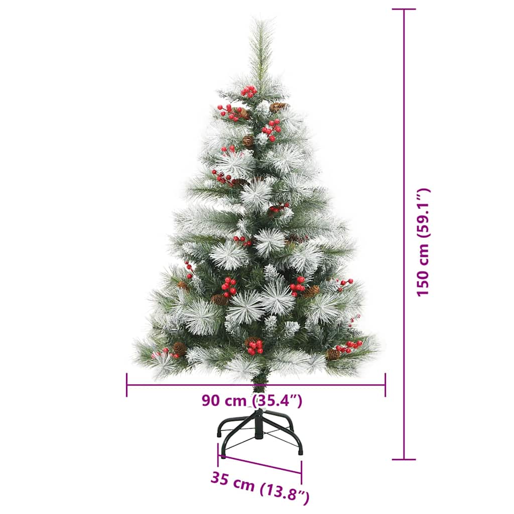 Árbol de Navidad artificial verde y 150 cm