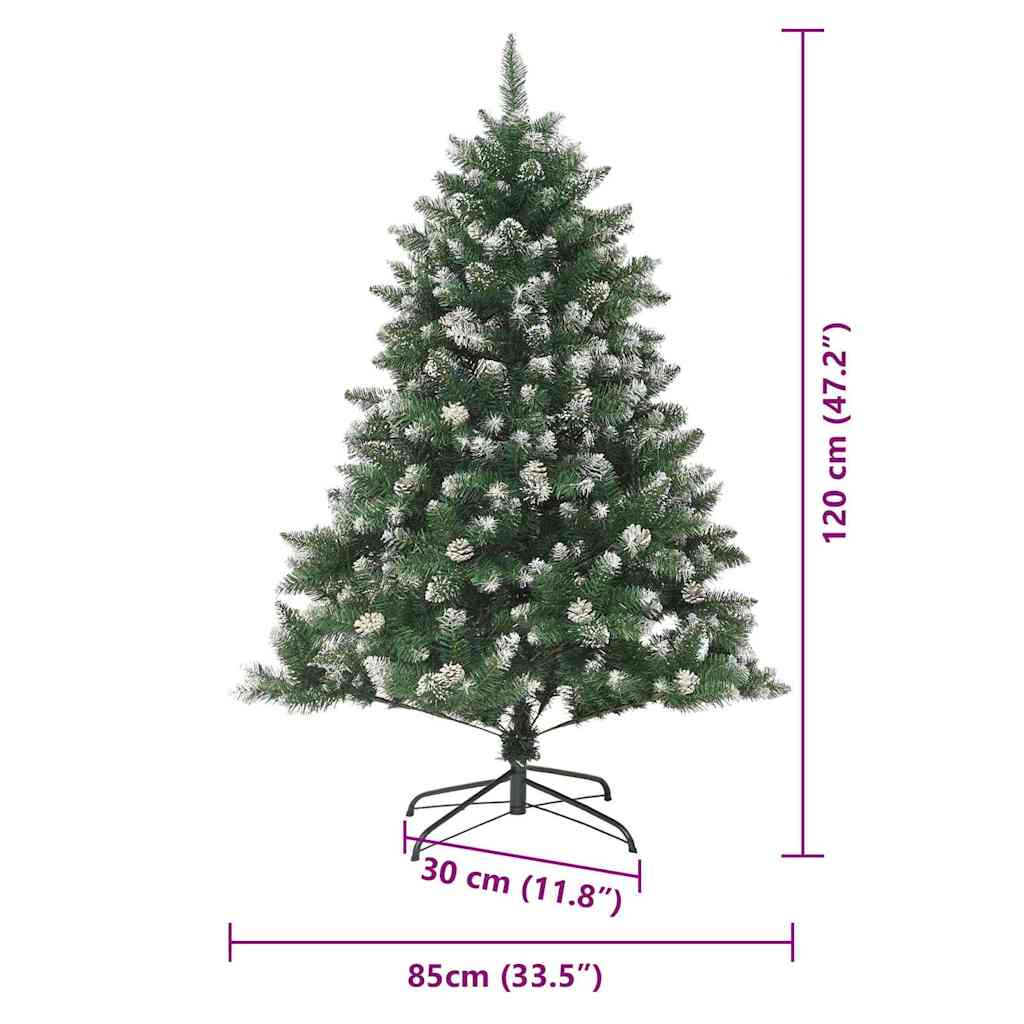 Árbol de Navidad artificial Verde 120 cm PVC, Plástico y Acero