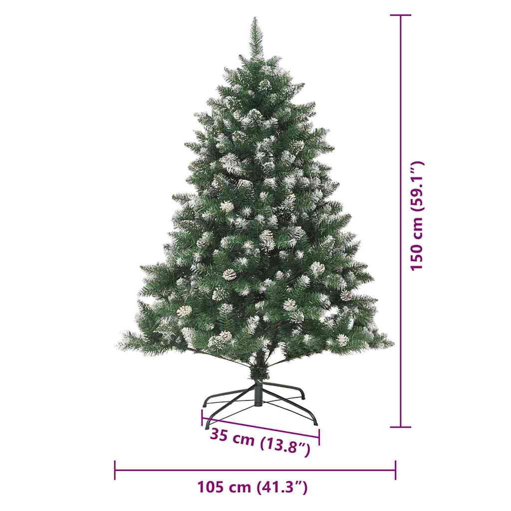 Árbol de Navidad artificial Verde 150 cm PVC, Plástico y Acero