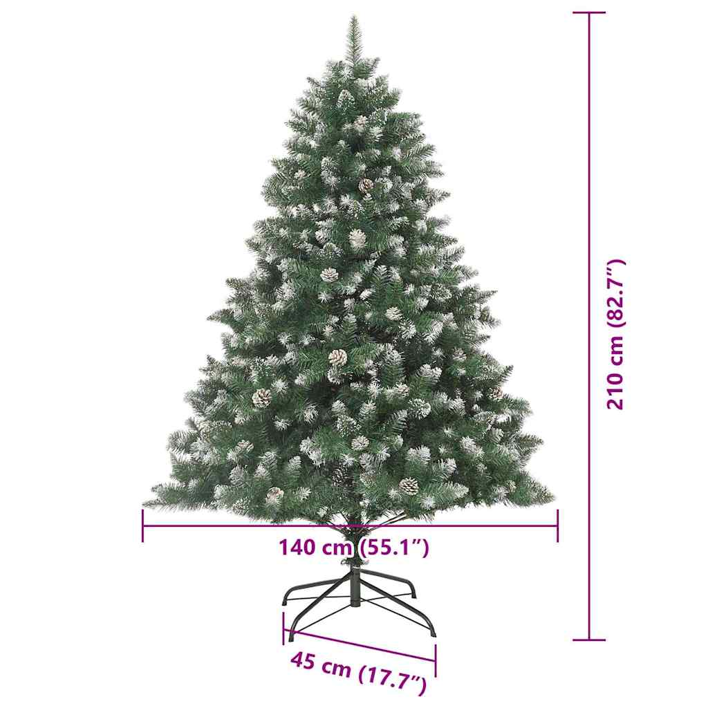 Árbol de Navidad artificial Verde 210 cm PVC, Plástico y Acero