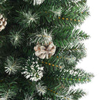 Árbol Navideño Artificial Delgado con 150 LED Verde y 120 cm