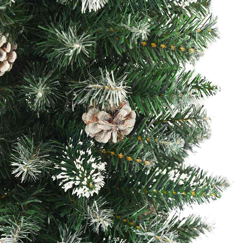 Árbol Navideño Artificial Delgado con 150 LED Verde y 120 cm