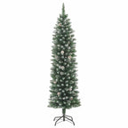 Árbol Navideño Artificial Delgado con 150 LED Verde y 120 cm