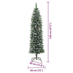 Árbol Navideño Artificial Delgado con 150 LED Verde y 120 cm