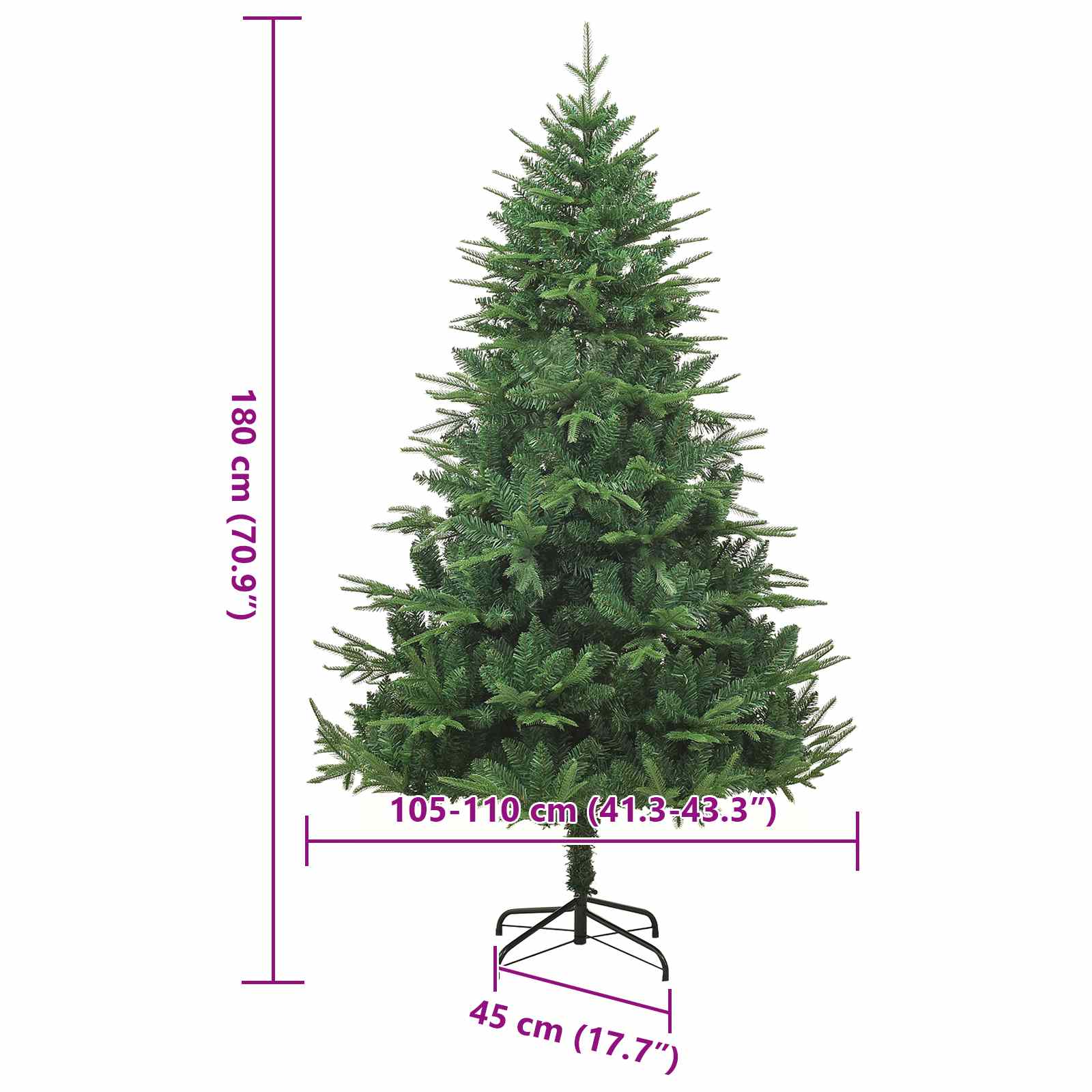 Árbol de Navidad artificial pre-iluminado Verde 180 cm PVC y PE
