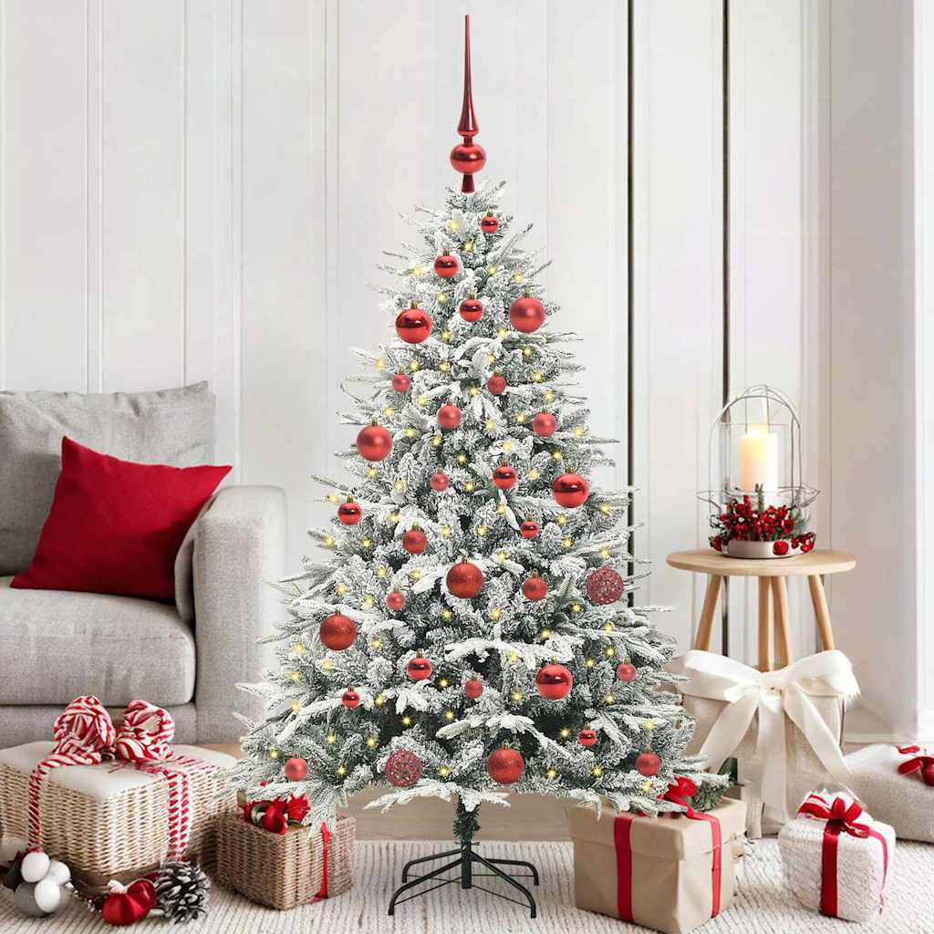 Árbol de Navidad Artificial Pre-iluminado con Juego de Bolas