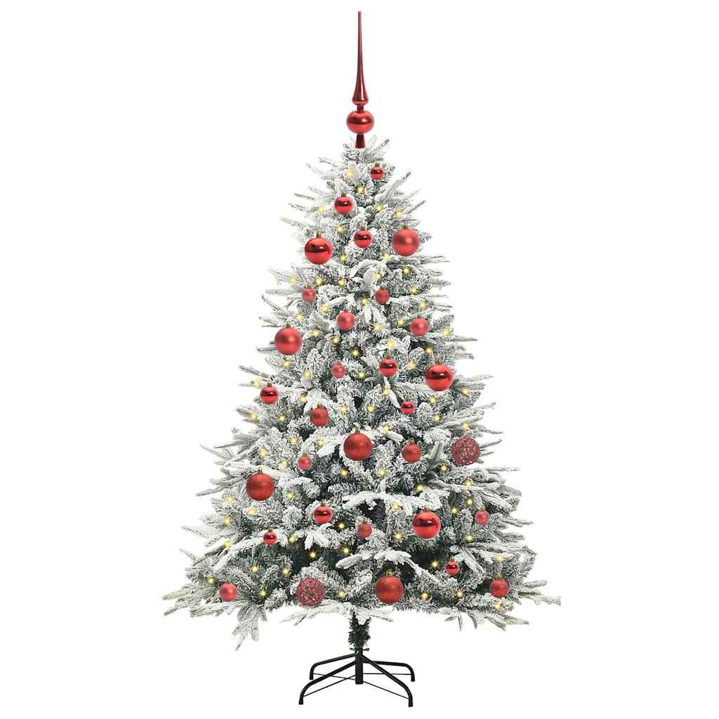 Árbol de Navidad Artificial Pre-iluminado con Juego de Bolas