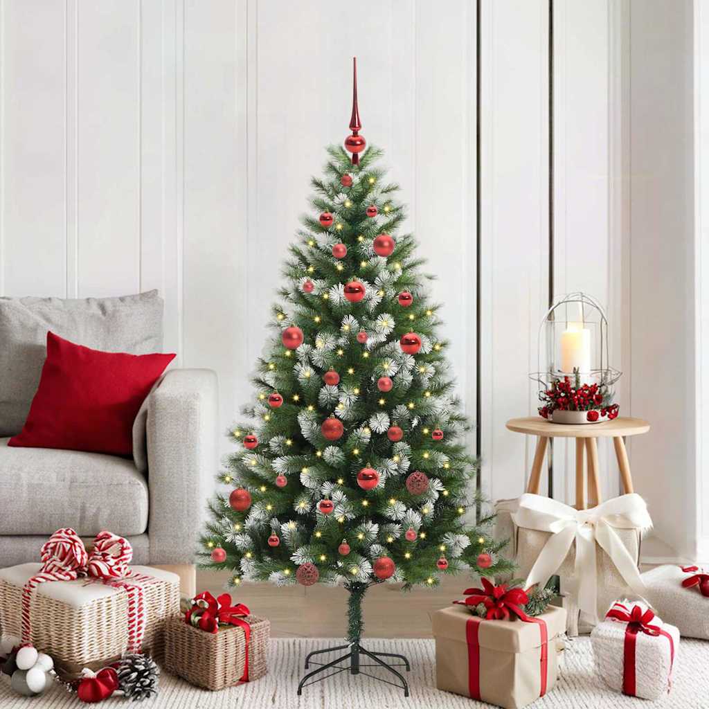 Árbol de Navidad Artificial Plegable con Nieve Esponjosa 150 cm