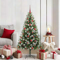 Árbol de Navidad Artificial Plegable con Nieve Esponjosa 150 cm