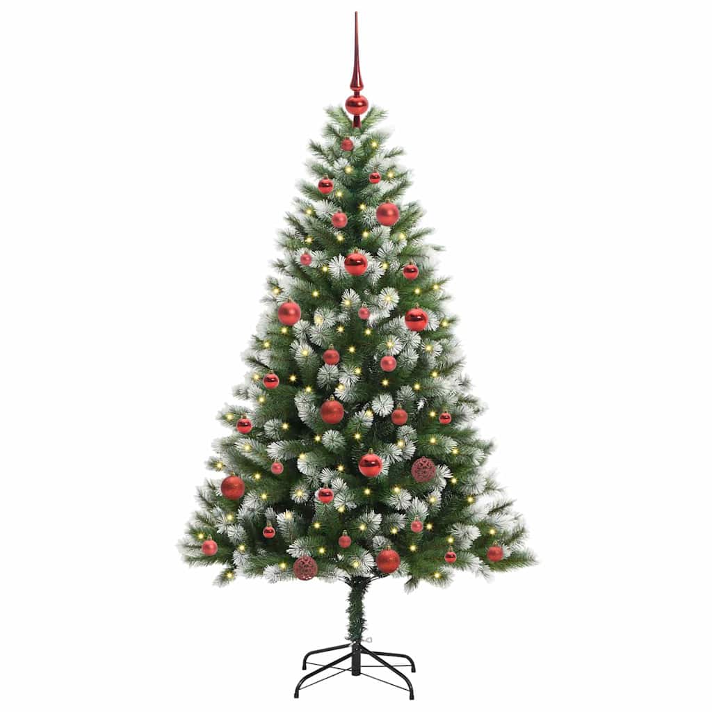 Árbol de Navidad Artificial Plegable con Nieve Esponjosa 150 cm