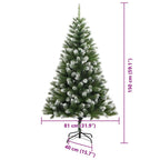 Árbol de Navidad Artificial Plegable con Nieve Esponjosa 150 cm