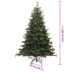 Árbol de Navidad artificial Verde 210 cm PVC, Metal y Plástico