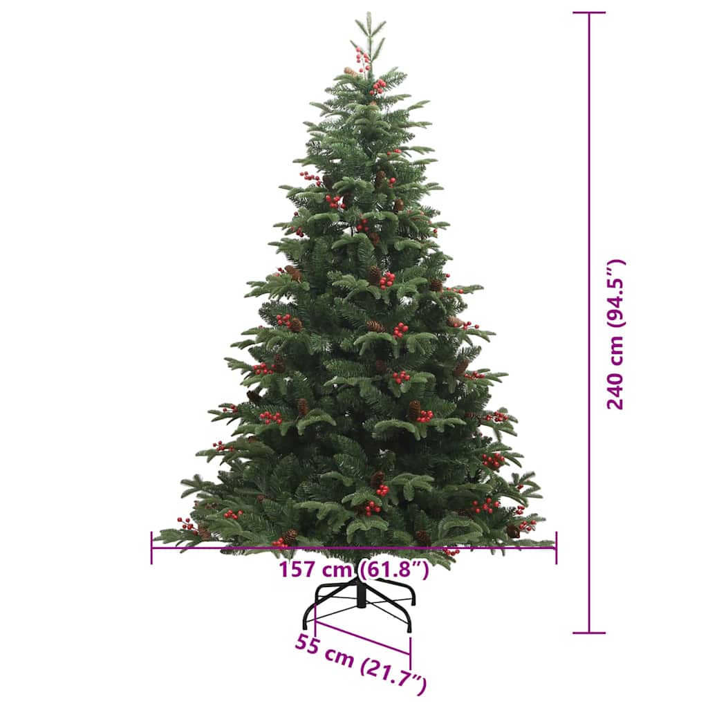 Árbol de Navidad artificial Verde 240 cm PVC, Metal y Plástico