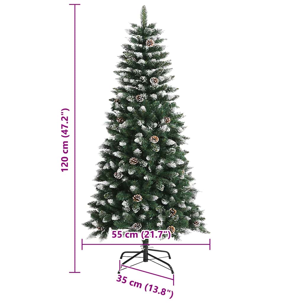 Árbol de Navidad artificial Verde 120 cm PVC, Plástico y Acero
