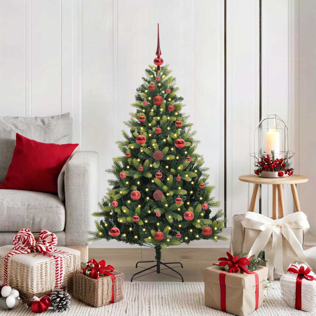 Árbol de Navidad Artificial Articulado 150 LEDs Verde 120 cm