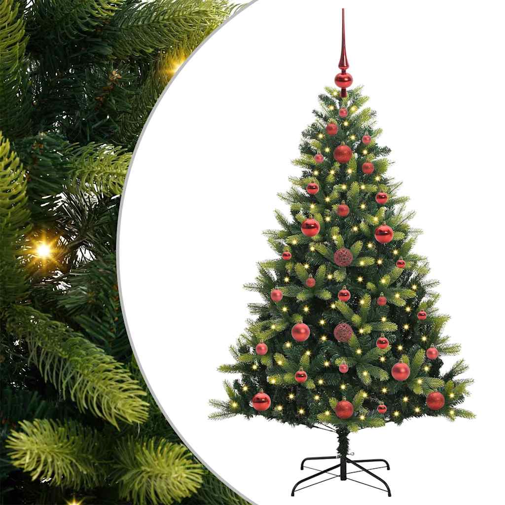 Árbol de Navidad Artificial Articulado 150 LEDs Verde 120 cm