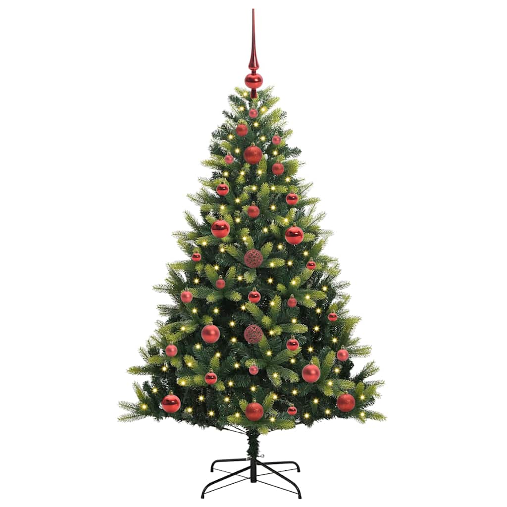 Árbol de Navidad Artificial Articulado 150 LEDs Verde 120 cm