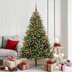 Árbol de Navidad Artificial Plegable 300 LEDs Verde 180 cm