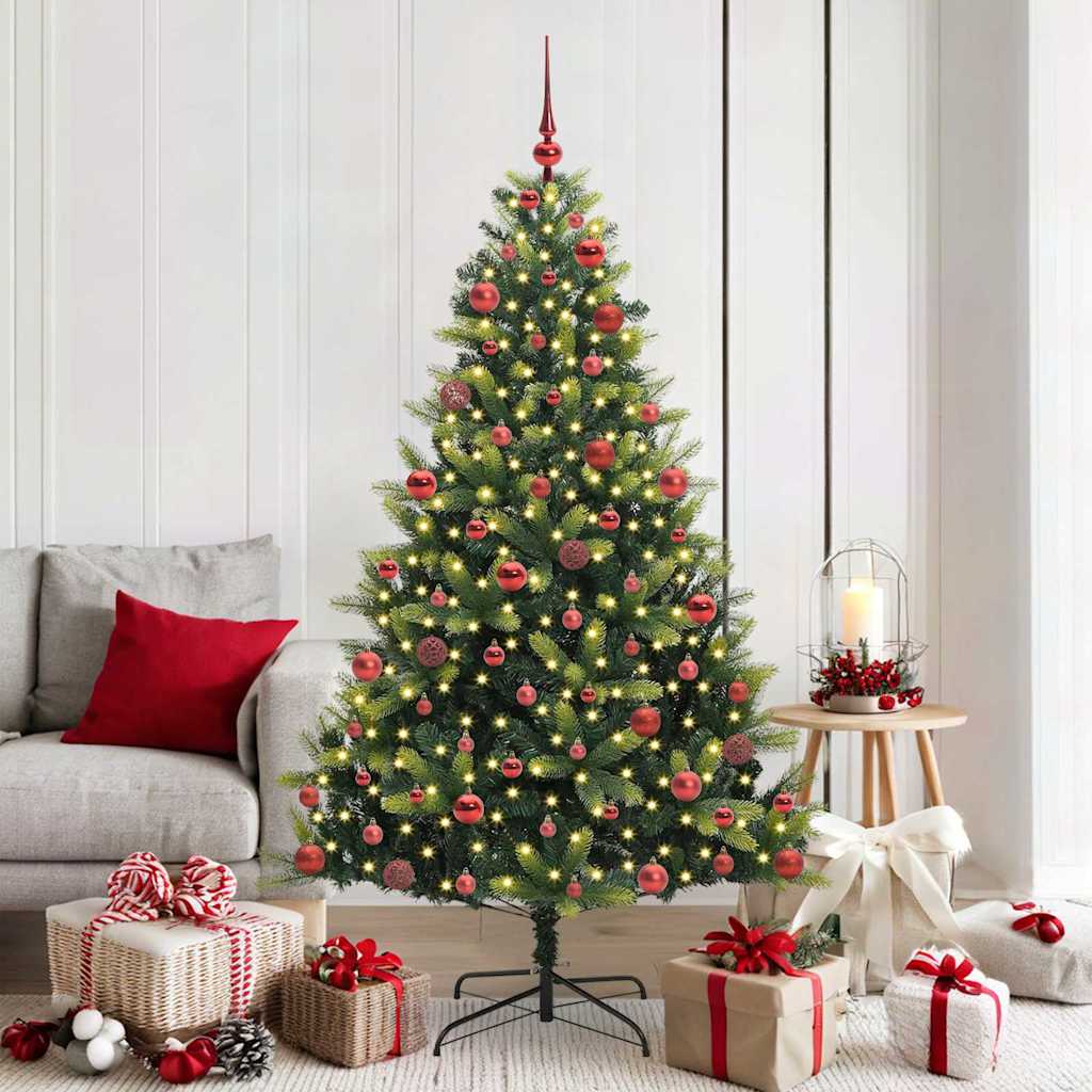 Árbol de Navidad Artificial Plegable 300 LEDs Verde 180 cm
