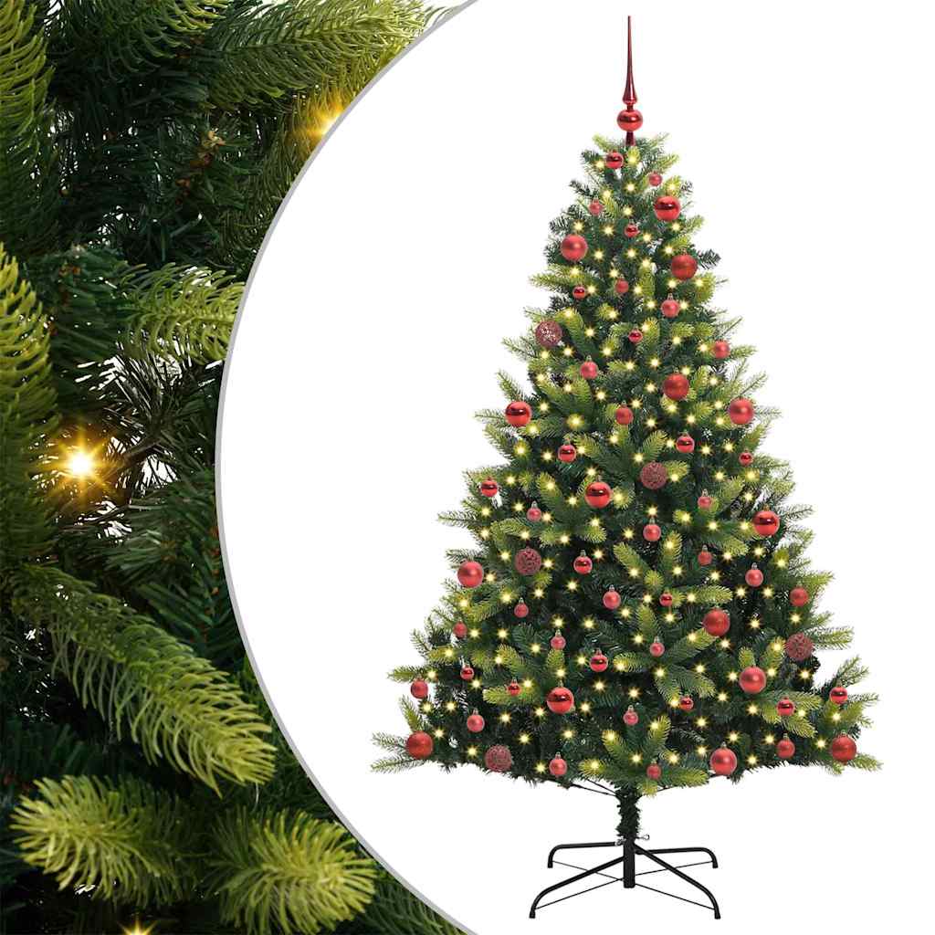 Árbol de Navidad Artificial Plegable 300 LEDs Verde 180 cm