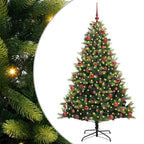 Árbol de Navidad Artificial Plegable 300 LEDs Verde 180 cm