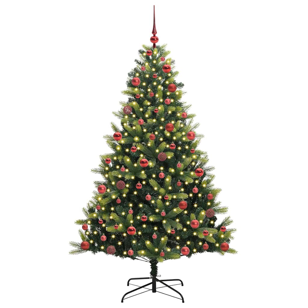 Árbol de Navidad Artificial Plegable 300 LEDs Verde 180 cm