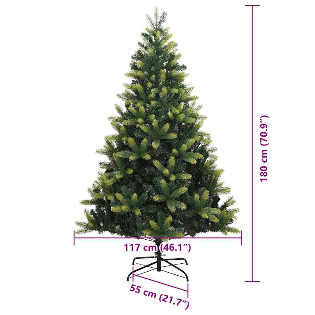 Árbol de Navidad Artificial Plegable 300 LEDs Verde 180 cm