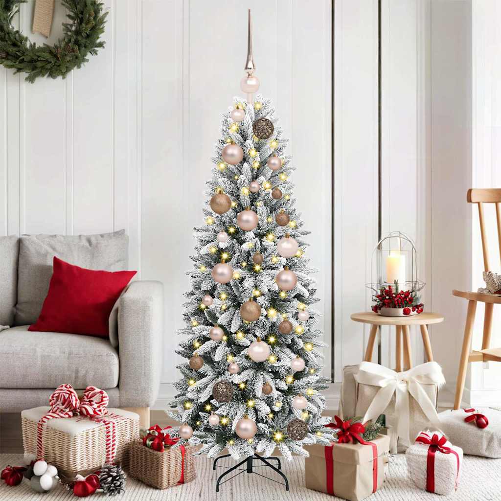 Árbol de Navidad artificial 120 cm PVC y Plástico y Acero y PE