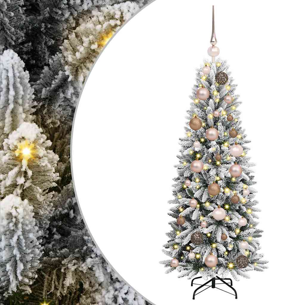 Árbol de Navidad artificial 120 cm PVC y Plástico y Acero y PE