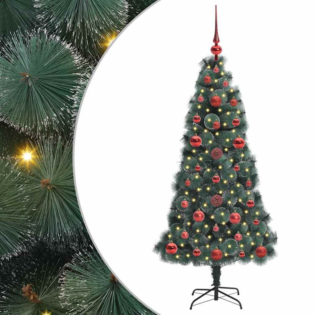 Árbol de Navidad Artificial Pre-iluminado con Juego de Bolas