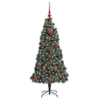 Árbol de Navidad Artificial Pre-iluminado con Juego de Bolas
