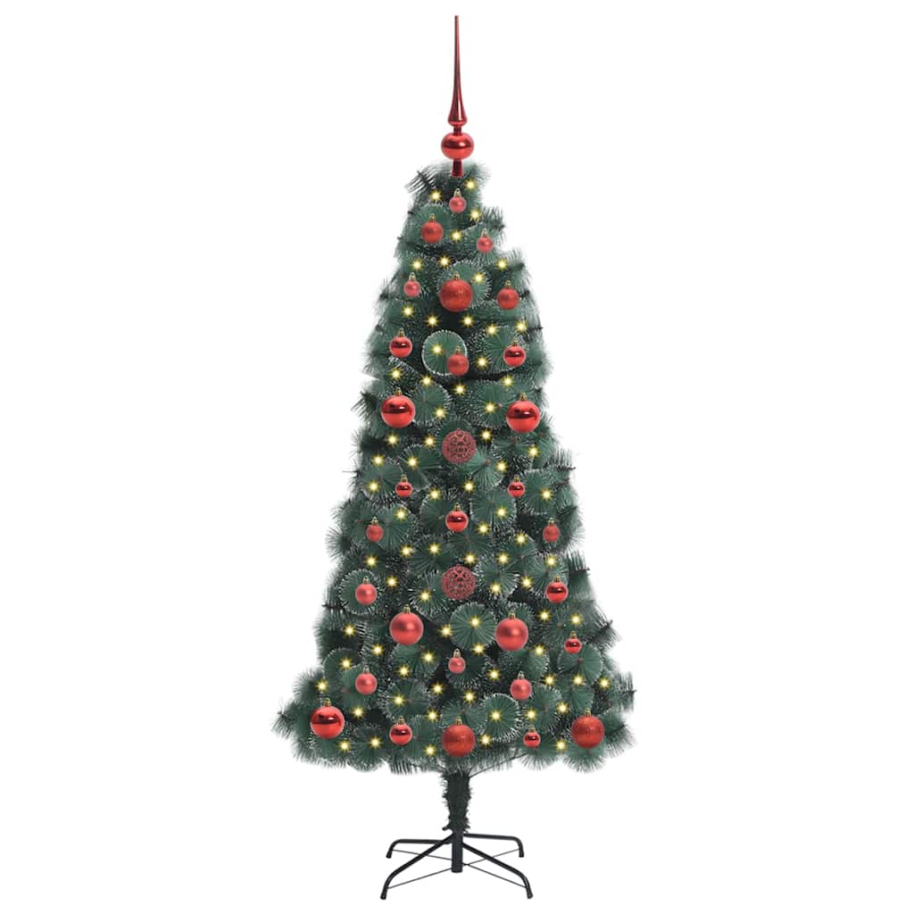 Árbol de Navidad Artificial Pre-iluminado con Juego de Bolas