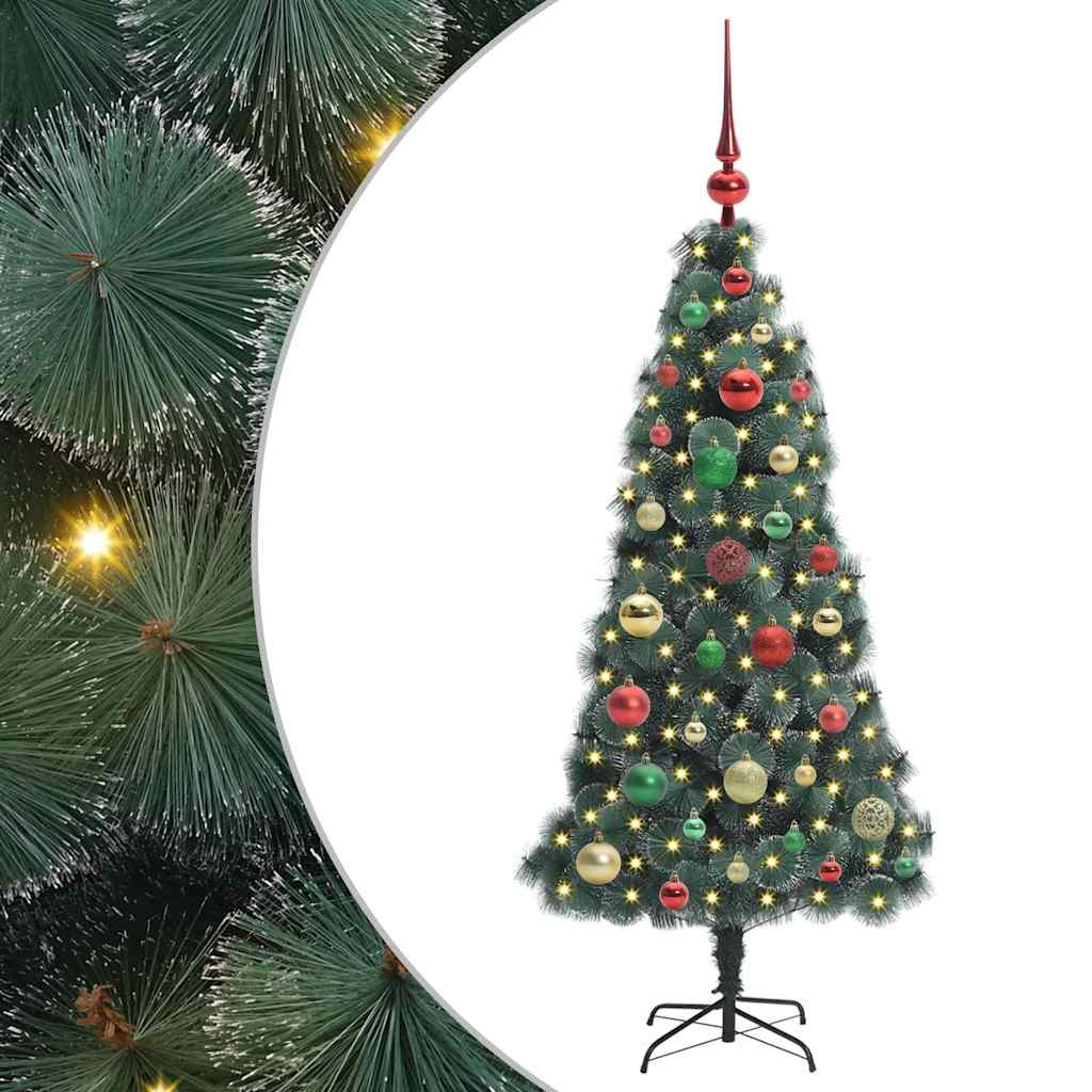 Árbol de Navidad Artificial Preiluminado con Conjunto de Bolas
