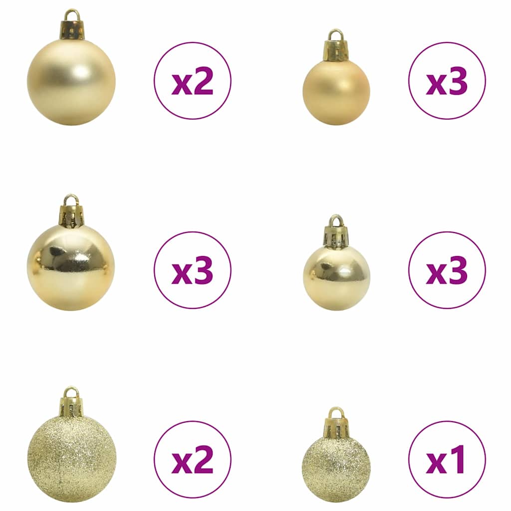 Árbol de Navidad Artificial Preiluminado con Conjunto de Bolas