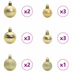 Árbol de Navidad Artificial Preiluminado con Conjunto de Bolas