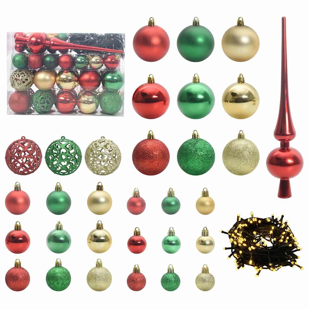 Árbol de Navidad Artificial Preiluminado con Conjunto de Bolas