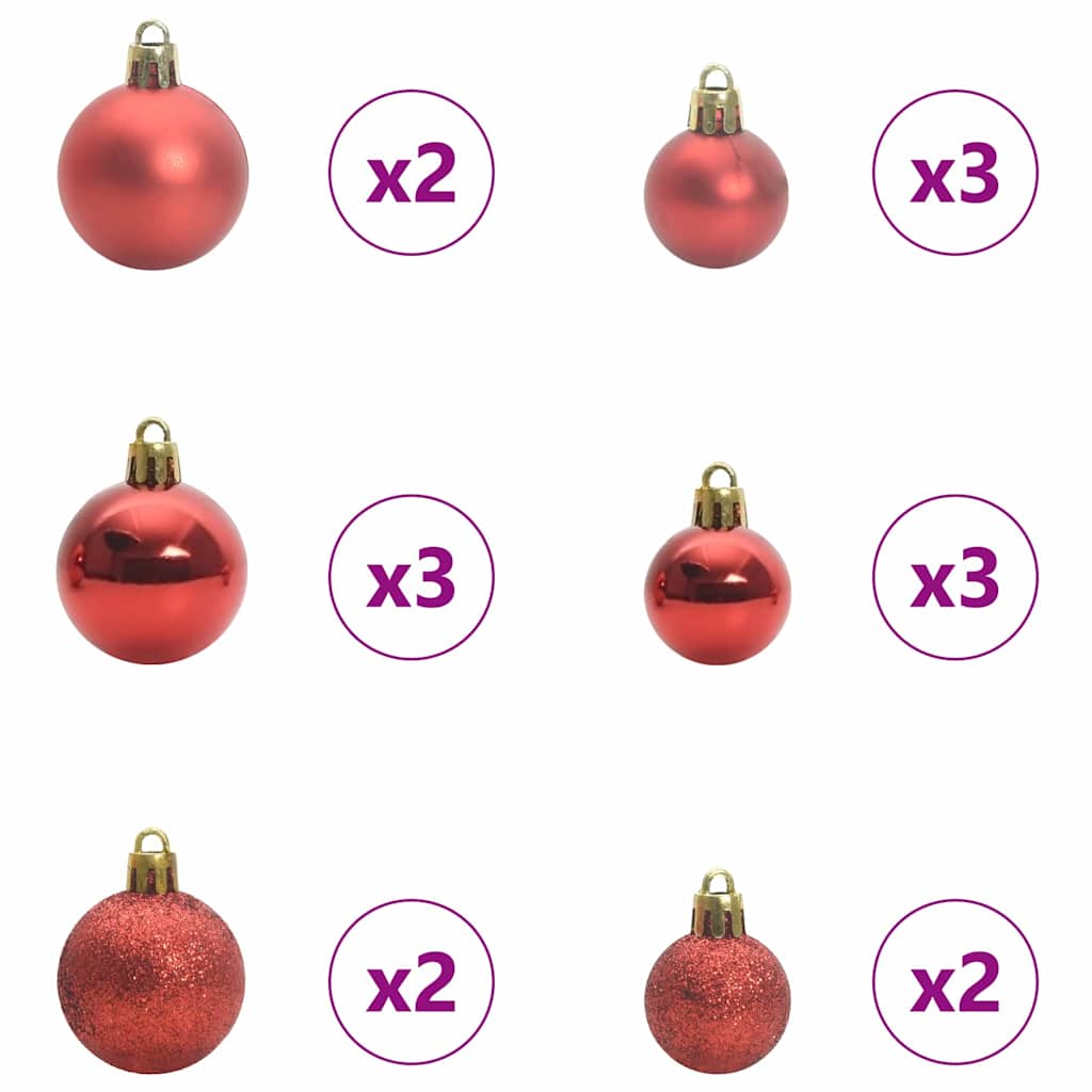 Árbol de Navidad Artificial Preiluminado con Conjunto de Bolas
