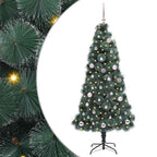 Árbol de Navidad artificial iluminado con juego de bolas 150 cm