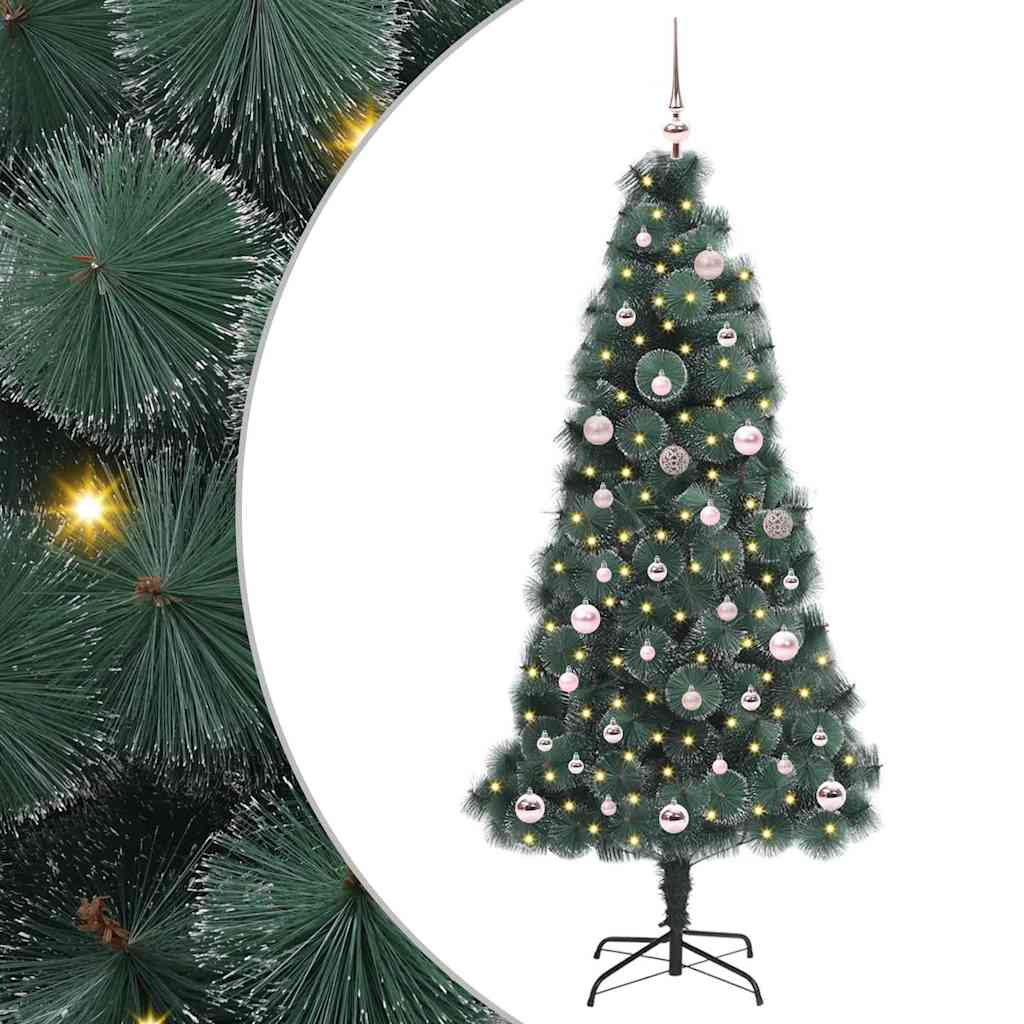Árbol de Navidad artificial iluminado con juego de bolas 150 cm