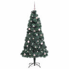 Árbol de Navidad artificial iluminado con juego de bolas 150 cm